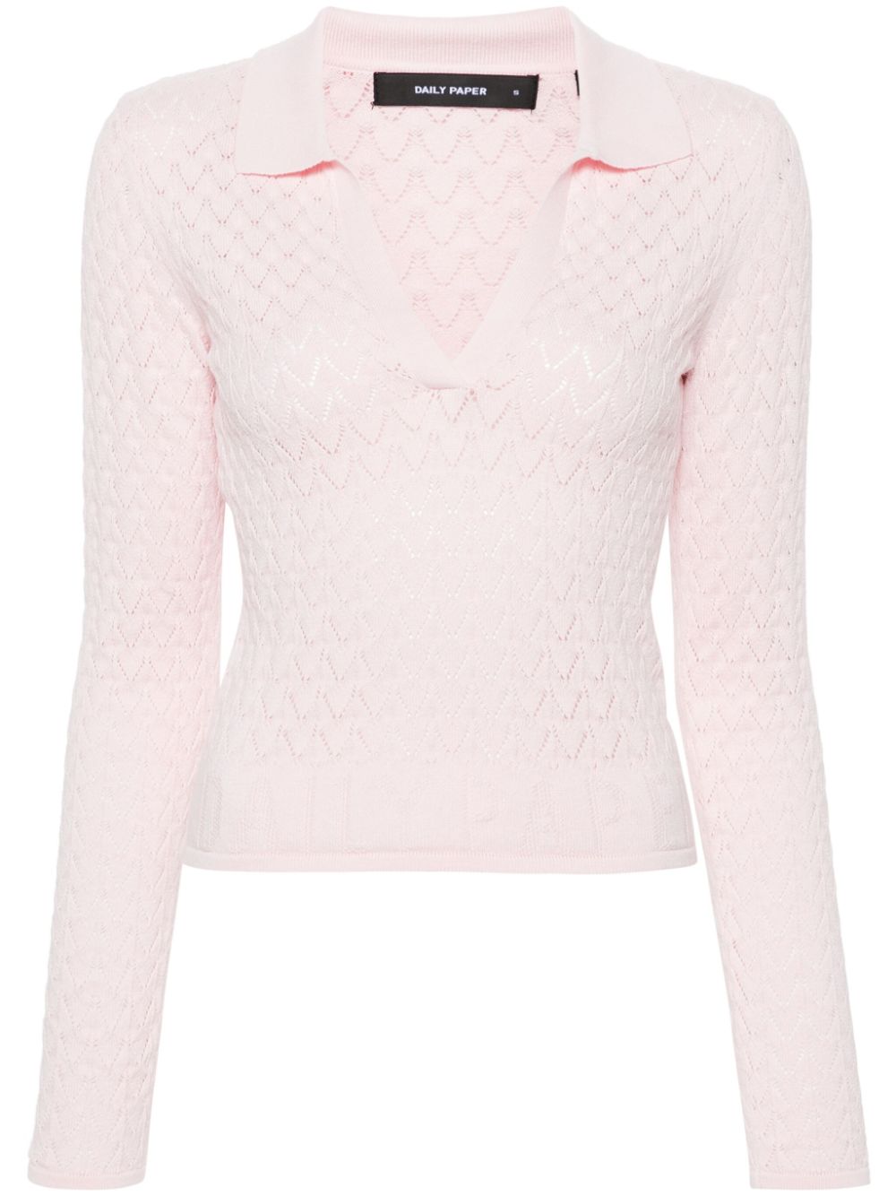 Daily Paper Ada crochet-knit polo top - Pink von Daily Paper