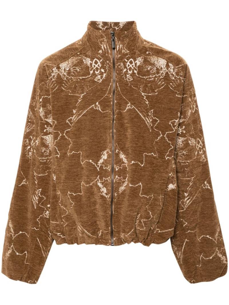 Daily Paper Rhythm velvet track jacket - Brown von Daily Paper