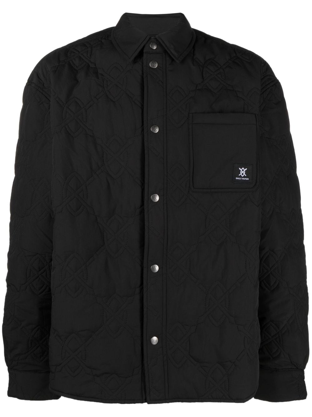 Daily Paper logo-patch quilted jacket - Black von Daily Paper