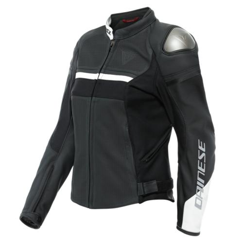 Dainese Damen Lederjacke Perf. Rapida - schwarz matt-weiss (Grösse: 42) von Dainese