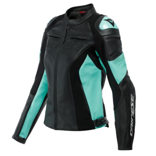 Dainese Damen Lederjacke Racing 4 - schwarz-türkis (Grösse: 38) von Dainese