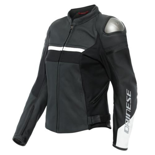 Dainese Damen Lederjacke Rapida - schwarz matt-weiss (Grösse: 42) von Dainese