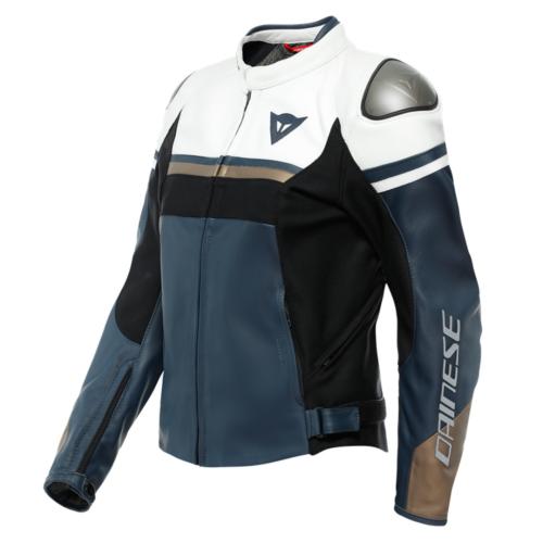 Dainese Damen Lederjacke Rapida - schwarz-weiss-bronze (Grösse: 40) von Dainese