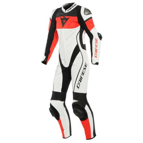 Dainese Damen Lederkombi perf. 1-tlg. IMATRA - weiss-rot fluo-schwarz (Grösse: 48) von Dainese