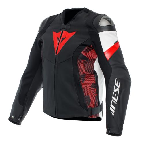 Dainese Lederjacke Avro 5 - schwarz-lava rot-weiss (Grösse: 48) von Dainese