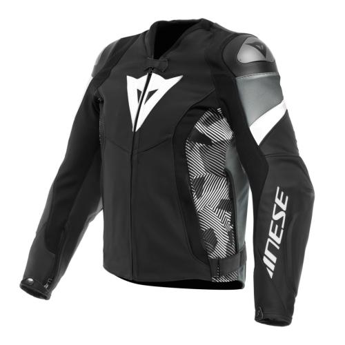 Dainese Lederjacke Avro 5 - schwarz-weiss-anthrazit (Grösse: 48) von Dainese