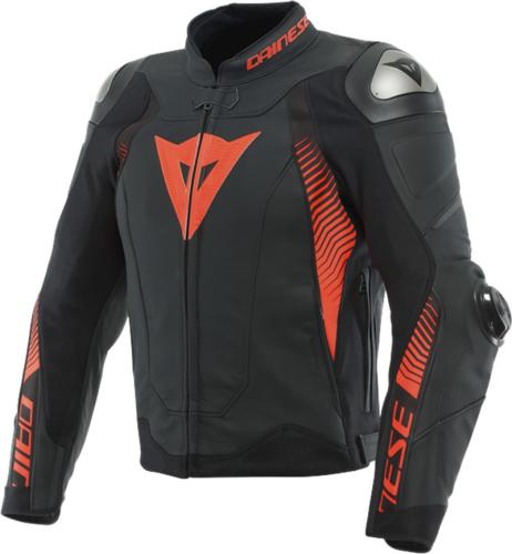 Dainese Lederjacke Super Speed 4 - schwarz matt-fluorot (Grösse: 52) von Dainese