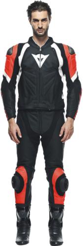 Dainese Lederkombi 2 tlg Avro 4 - schwarz matt-fluo rot-weiss (Grösse: 52) von Dainese