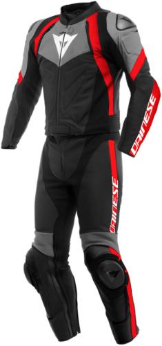 Dainese Lederkombi 2-tlg. Avro 4 - schwarz-anthrazit-rot (Grösse: 56) von Dainese
