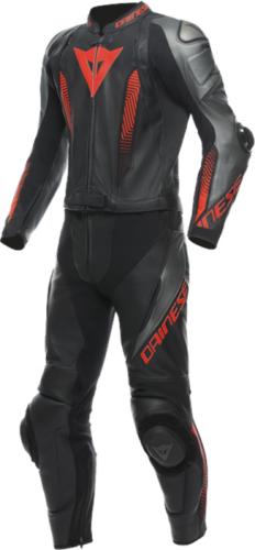 Dainese Lederkombi 2-tlg. Laguna Seca 5 - schwarz-anthrazit-fluo rot (Grösse: 56) von Dainese