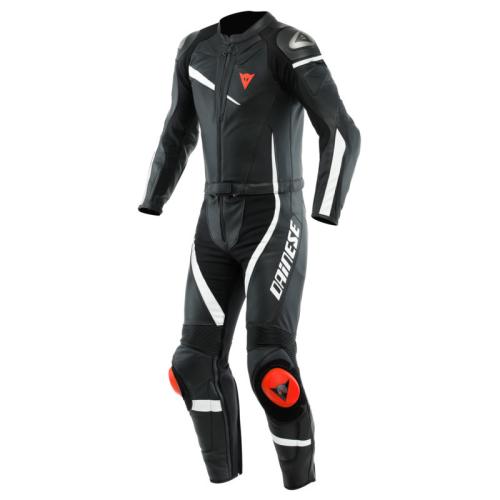 Dainese Lederkombi 2-tlg. VELOSTER SMU - schwarz/schwarz/weiss (Grösse: 58) von Dainese