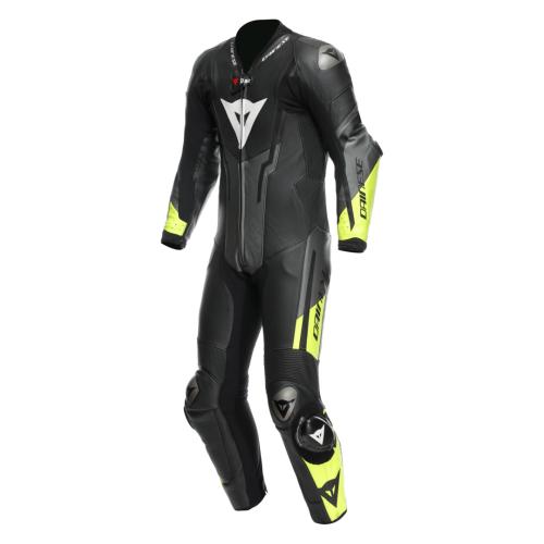 Dainese Lederkombi D-Air perf. 1-tlg Misano 3 P18 - schwarz-anthrazit-fluo gelb (Grösse: 50) von Dainese