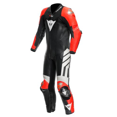 Dainese Lederkombi D-Air perf. 1-tlg Mugello 3 W12 - schwarz-fluo rot-weiss (Grösse: 52) von Dainese