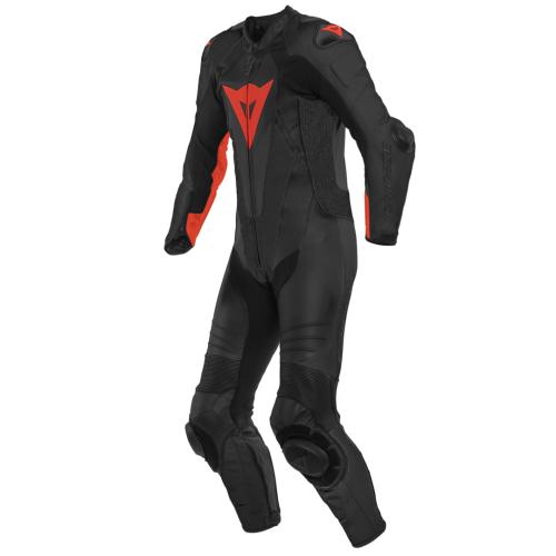 Dainese Lederkombi perf. 1-tlg. LAGUNA SECA 5 - schwarz-fluo rot (Grösse: 50) von Dainese