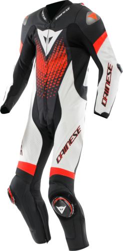 Dainese Lederkombi perf. 1-tlg. Laguna Seca 6 - schwarz-weiss-fluo rot (Grösse: 56) von Dainese