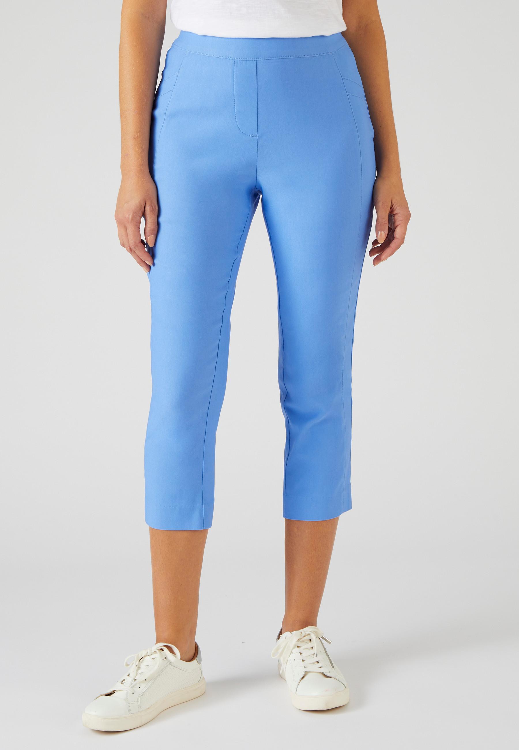 3/4-hose Aus Stretchgewebe, Optisch Streckender Schnitt. Damen Blau 36 von Damart