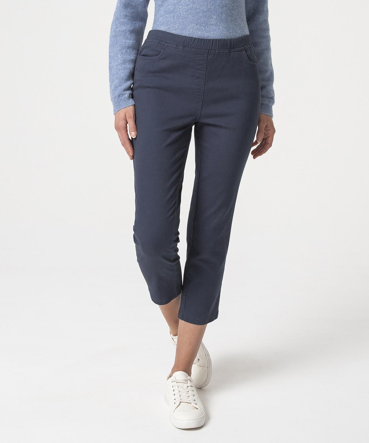 3/4-hose Aus Weichem, Leichtem Gabardinestretch, 98 % Baumwolle. Damen Blau 38 von Damart