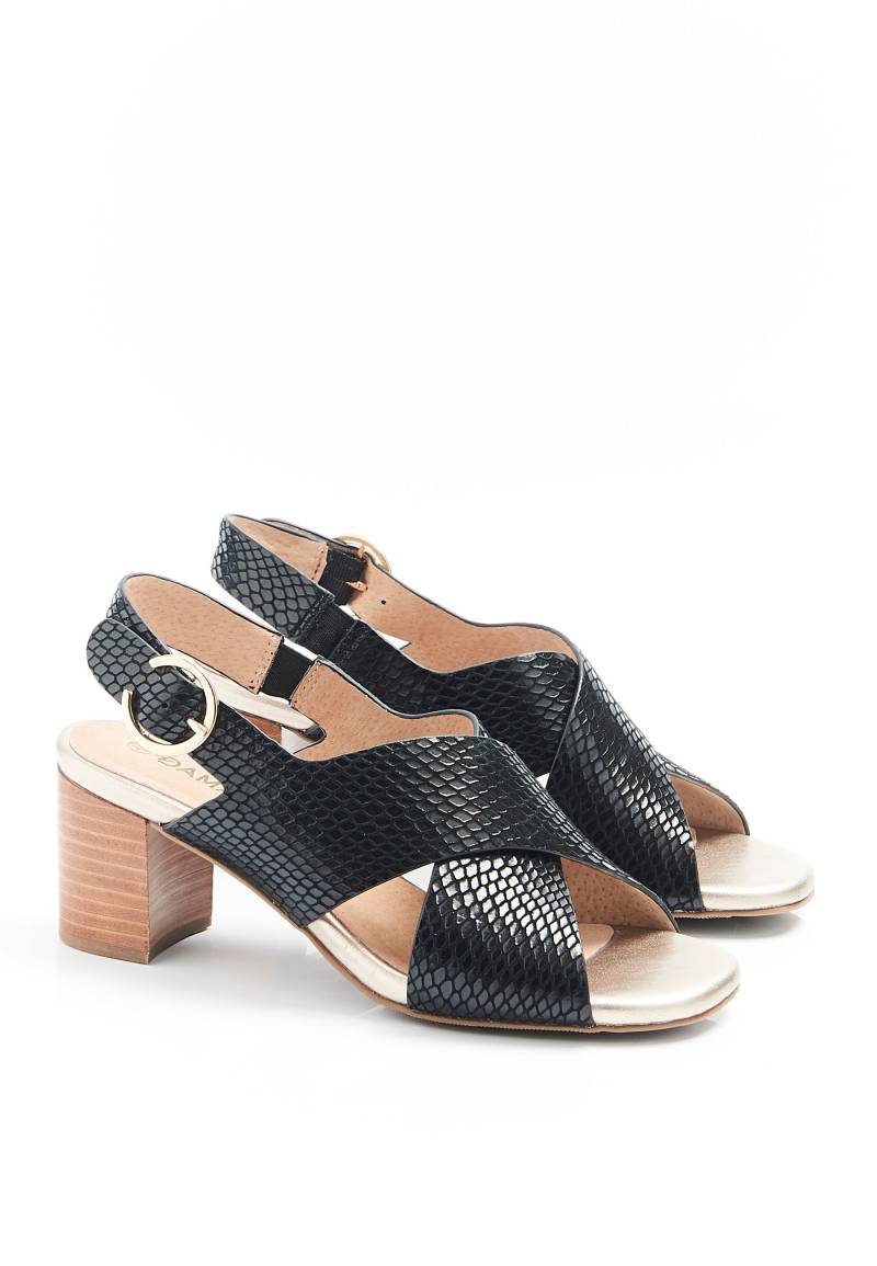 Absatz-sandalen In Samtoptik. Damen Schwarz 36 von Damart