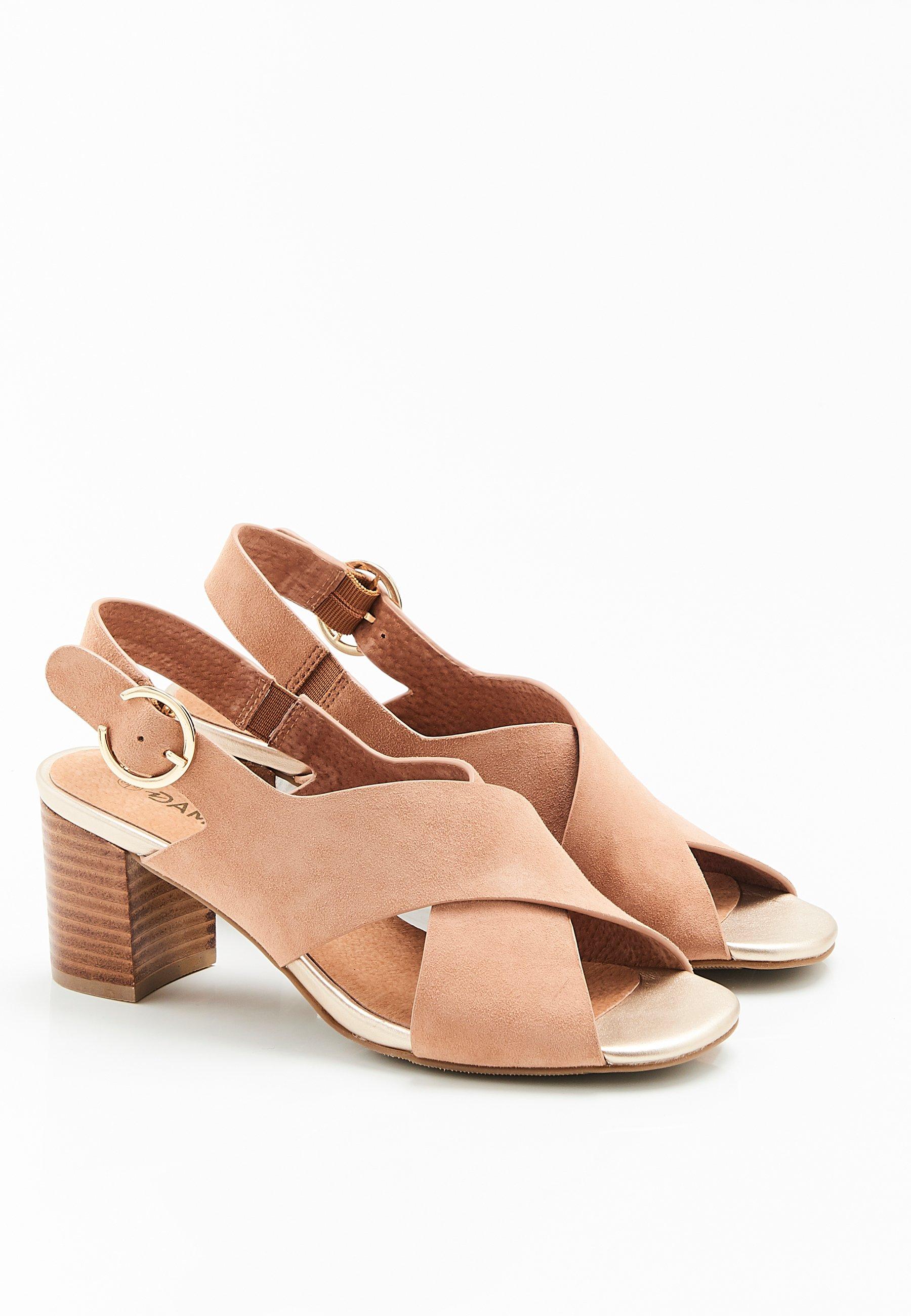 Absatz-sandalen In Samtoptik. Damen Camel 36 von Damart