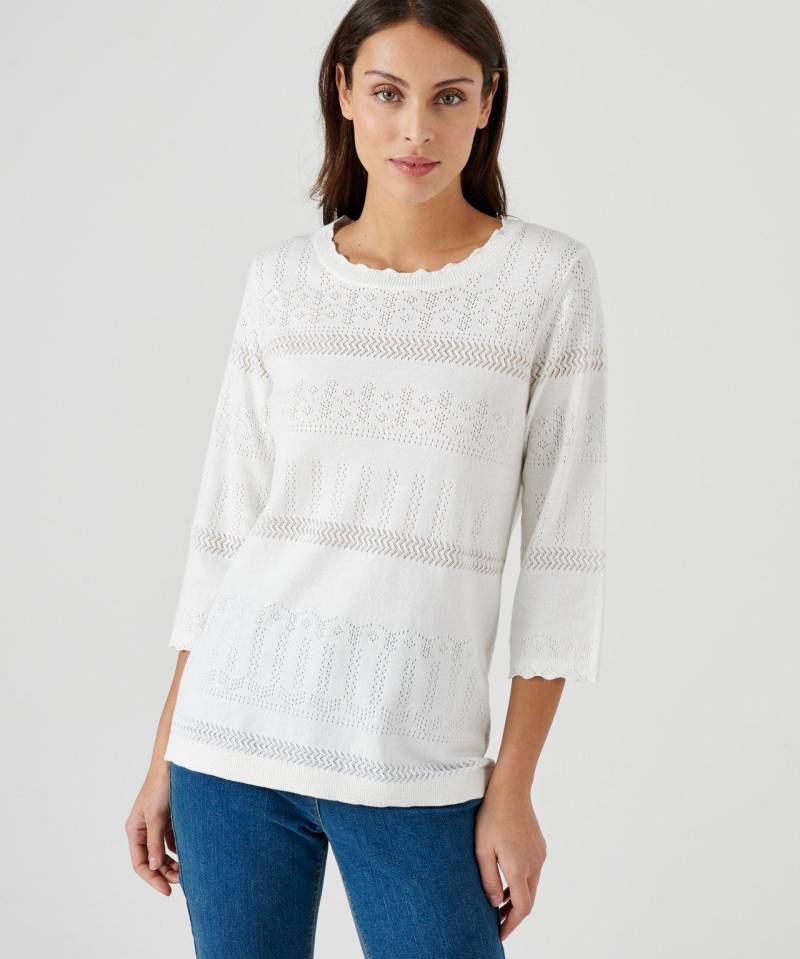 Ajour-pullover, Überwiegend Aus Bio-baumwolle. Damen Weiss 42/44 von Damart