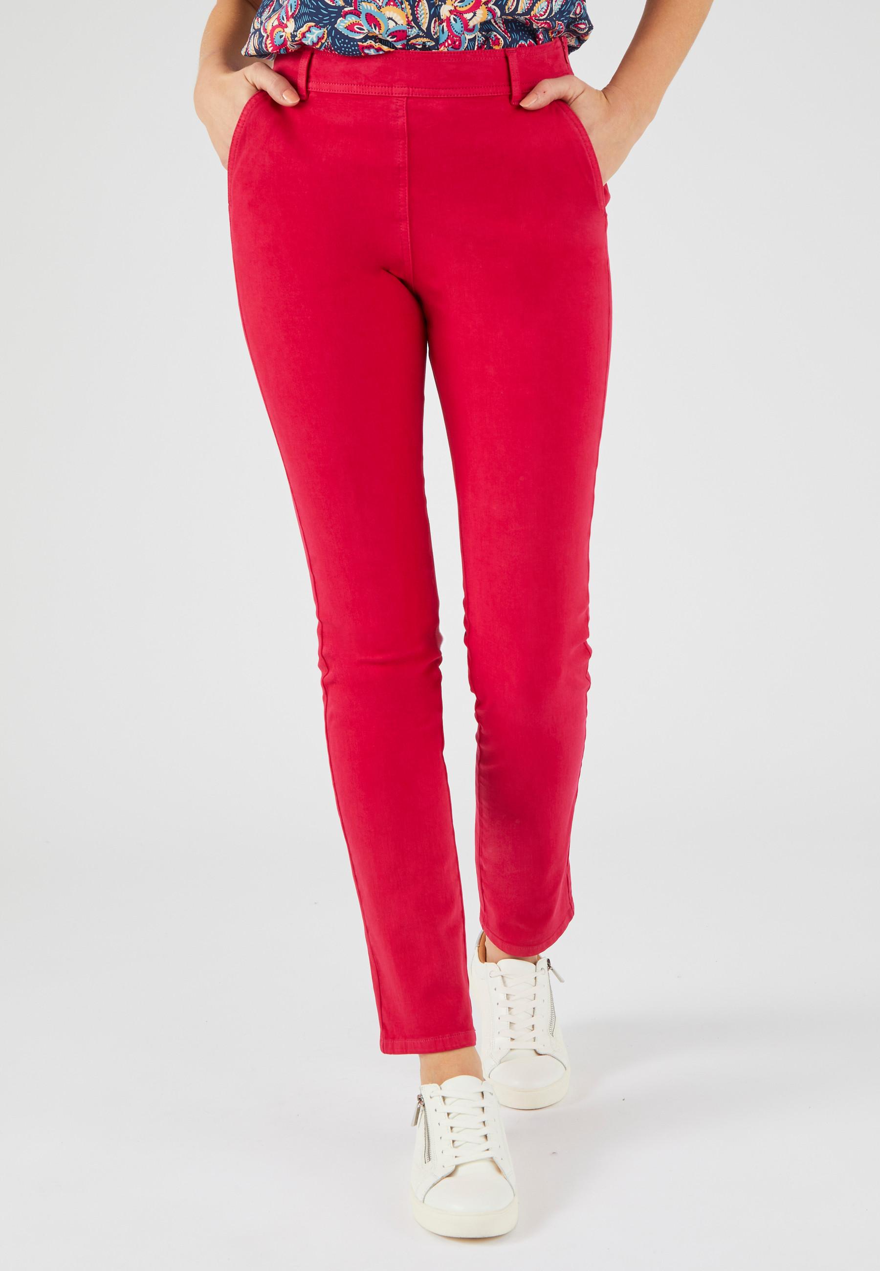 Bi-stretch-hose Mit Bauchweg-effekt Damen Rot 40 von Damart