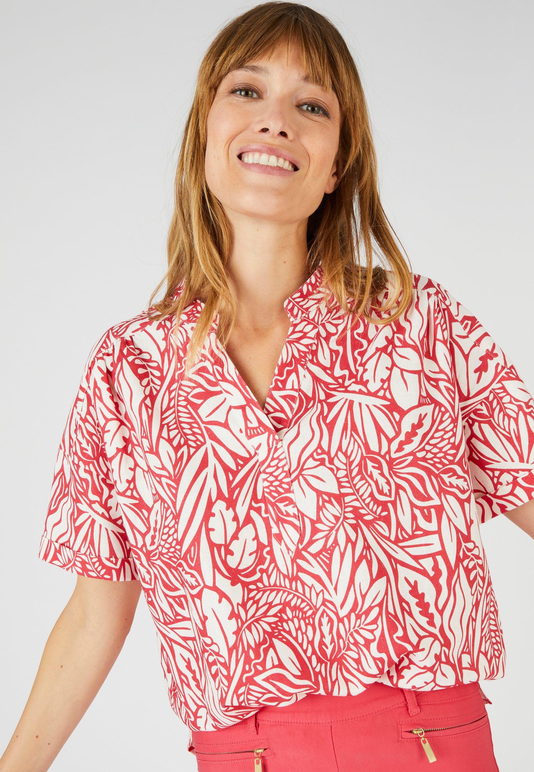 Bluse Aus *leinenmix. Damen Rot 38 von Damart