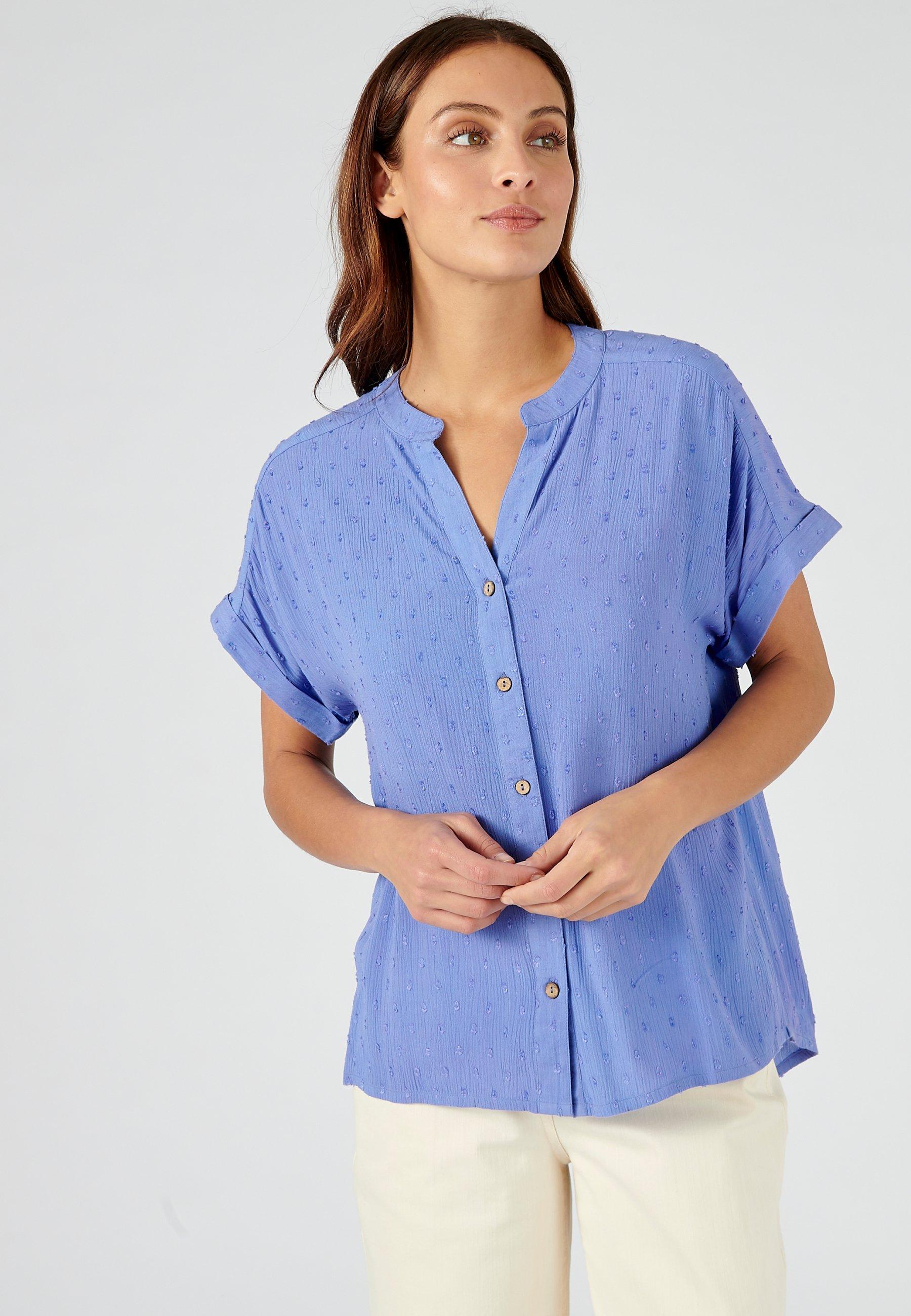 Bluse Aus Getupftem Crepon. Damen Blau 36 von Damart