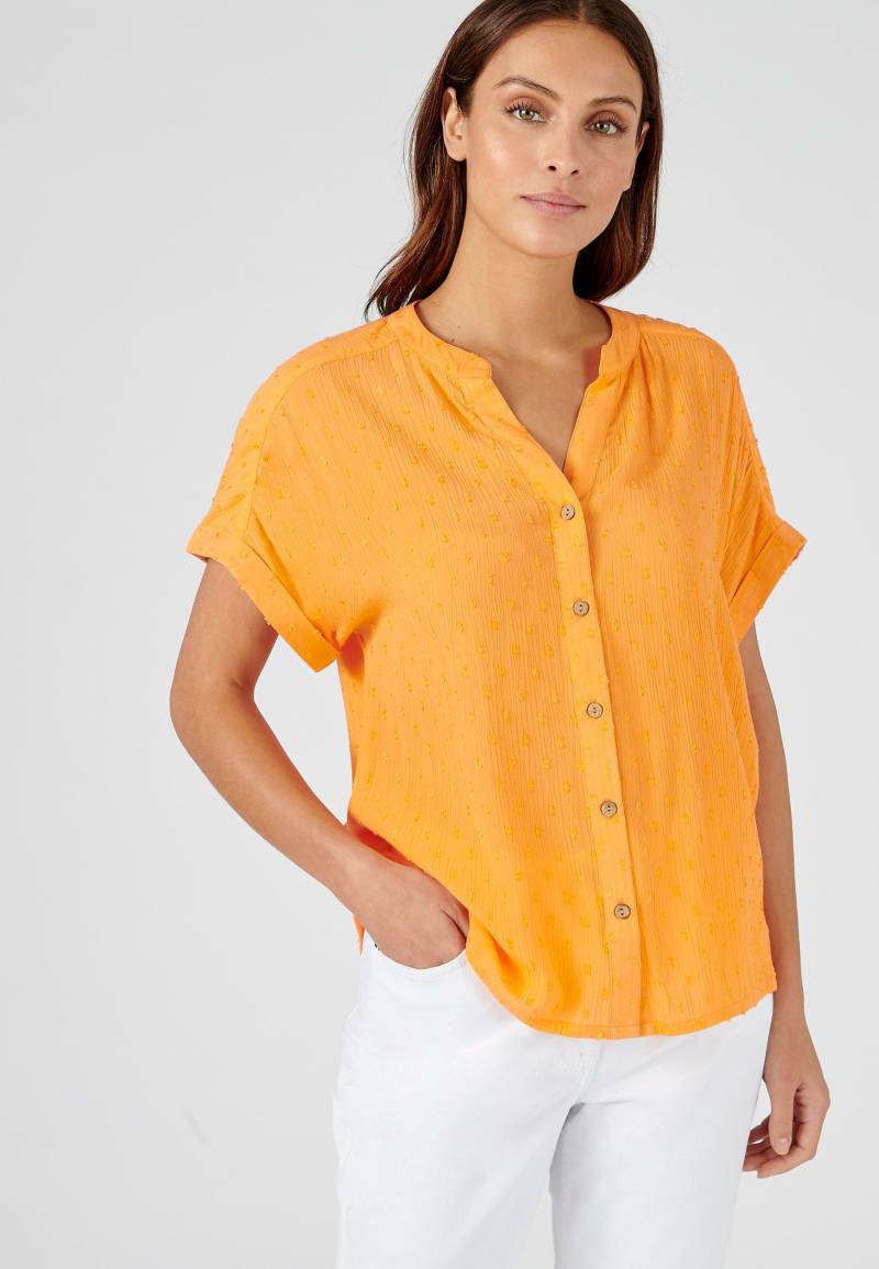 Bluse Aus Getupftem Crepon. Damen Orange 44 von Damart