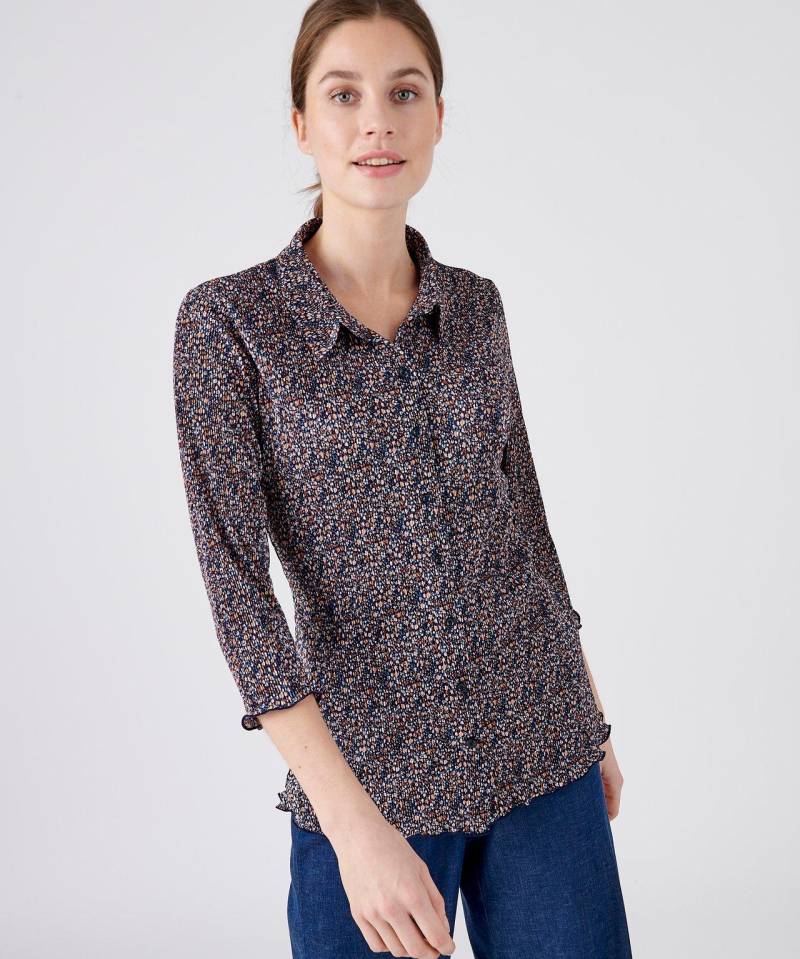 Bluse Aus Gewebe Mit Permanentplissee. Damen Blau 38/40 von Damart