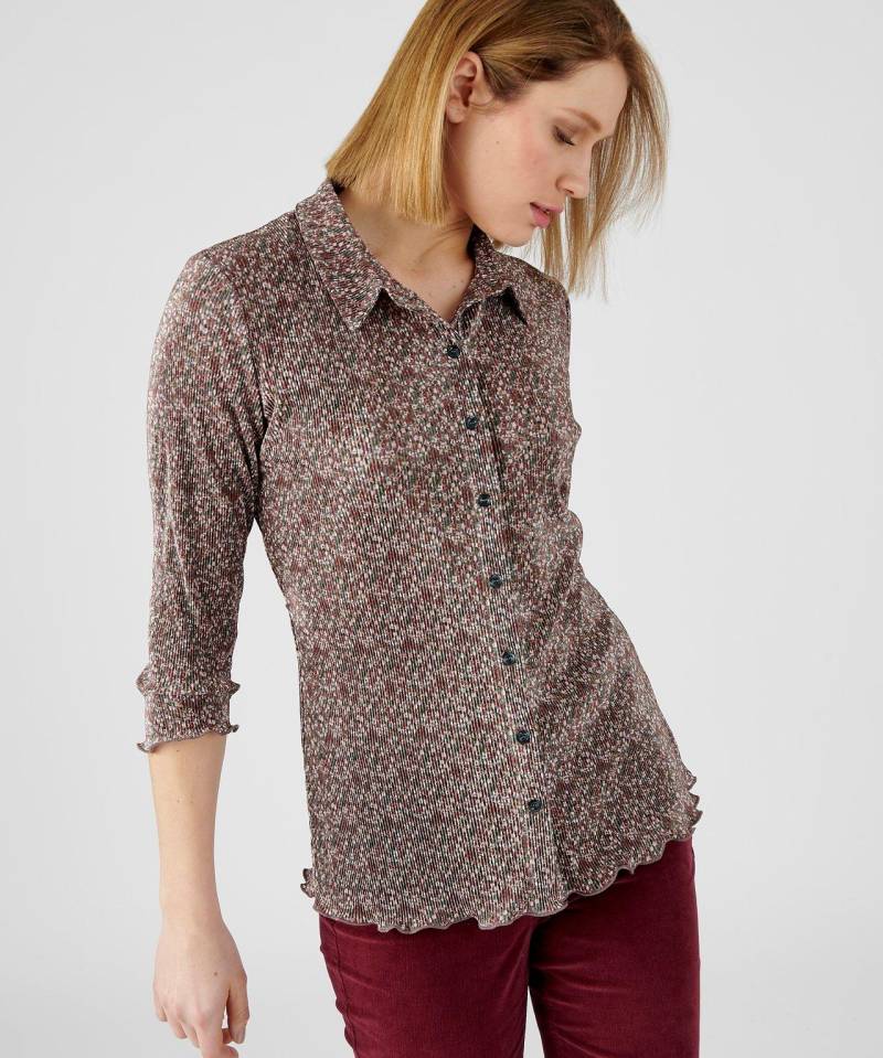 Bluse Aus Gewebe Mit Permanentplissee. Damen Grau 34/36 von Damart