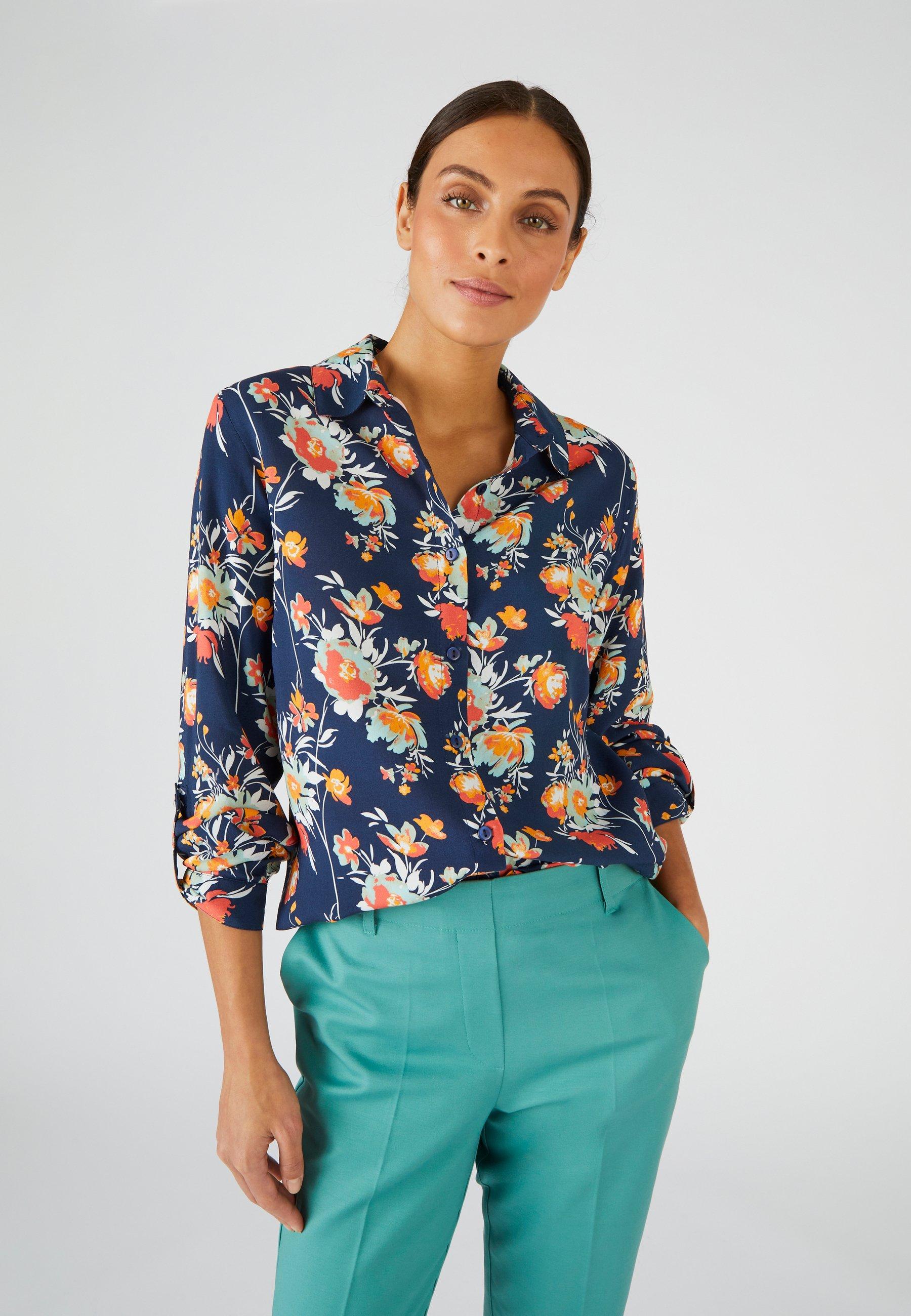 Bluse Aus Viskose Mit Blumendruck. Damen Blau 38 von Damart