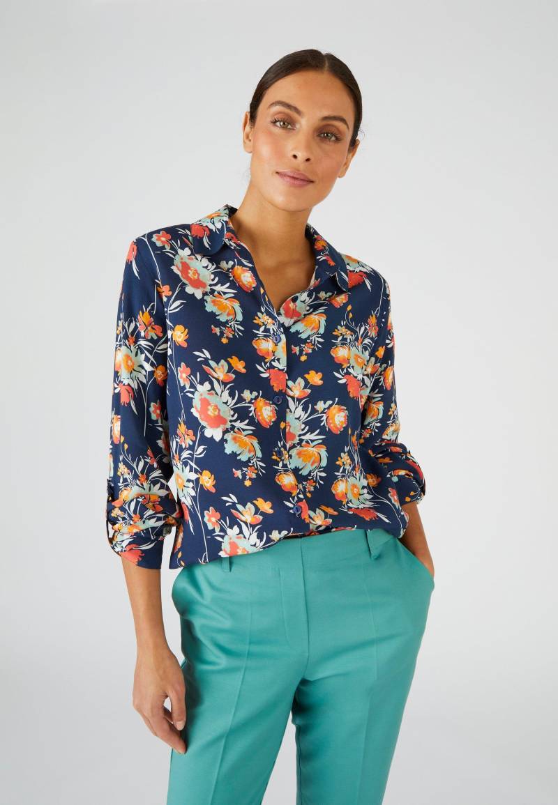 Bluse Aus Viskose Mit Blumendruck. Damen Blau 52 von Damart