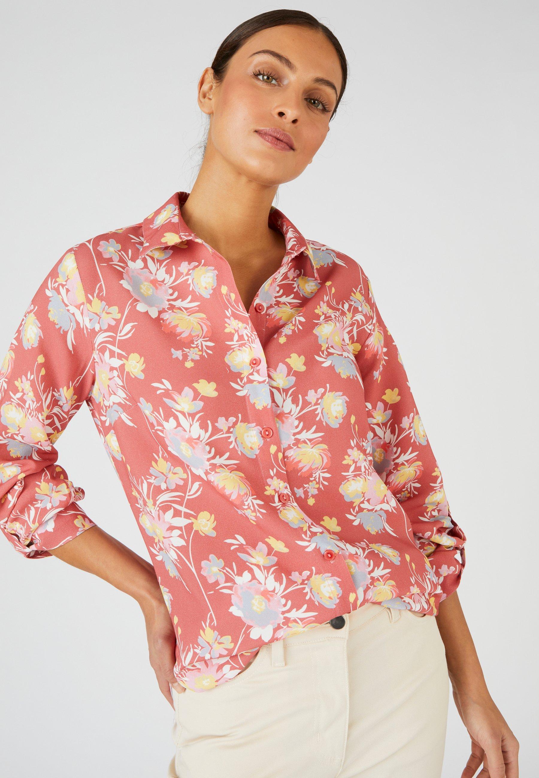 Bluse Aus Viskose Mit Blumendruck. Damen Rosa 38 von Damart