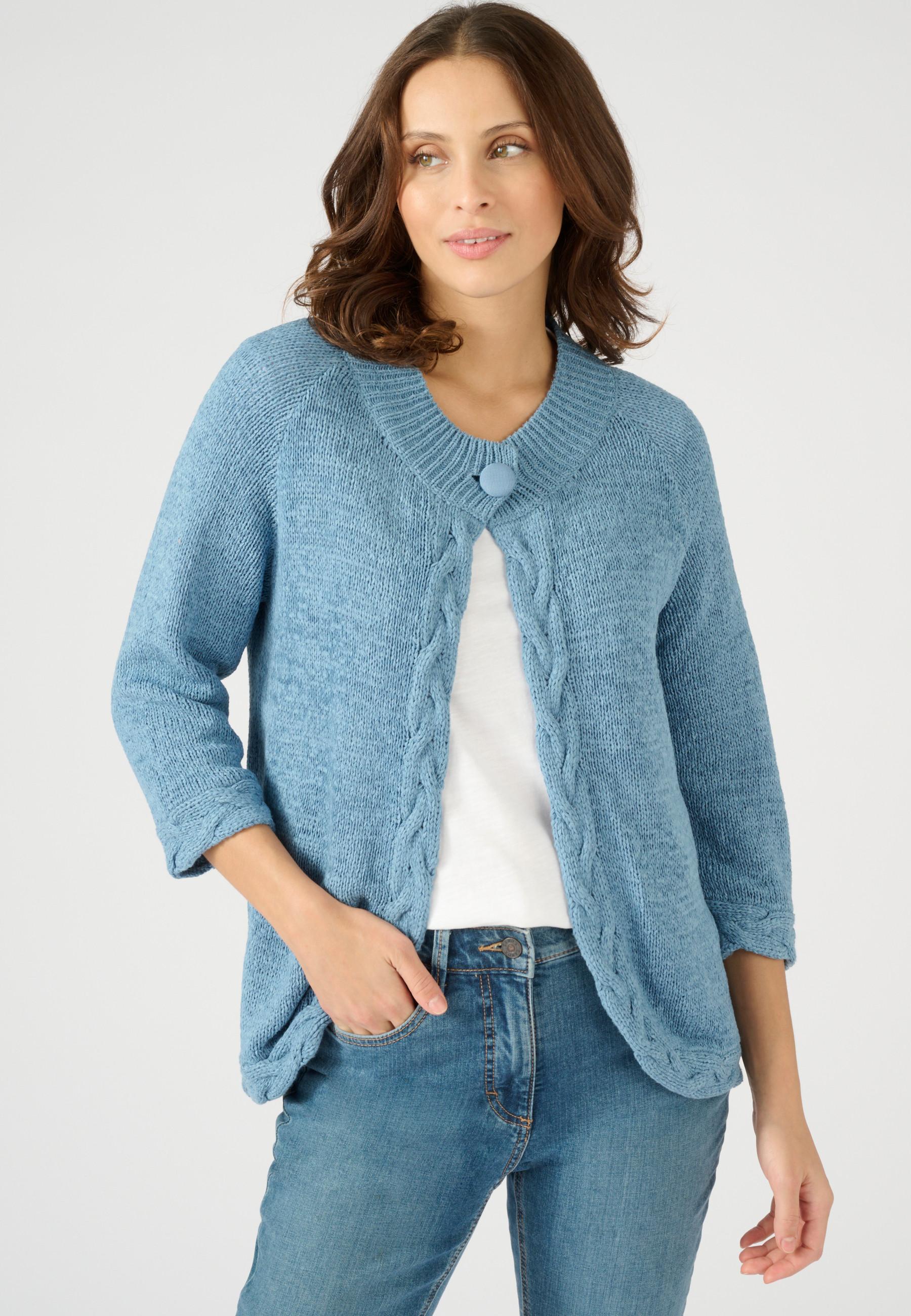 Bolerojacke Aus Bändchenstrick. Damen Blau 46-48 von Damart