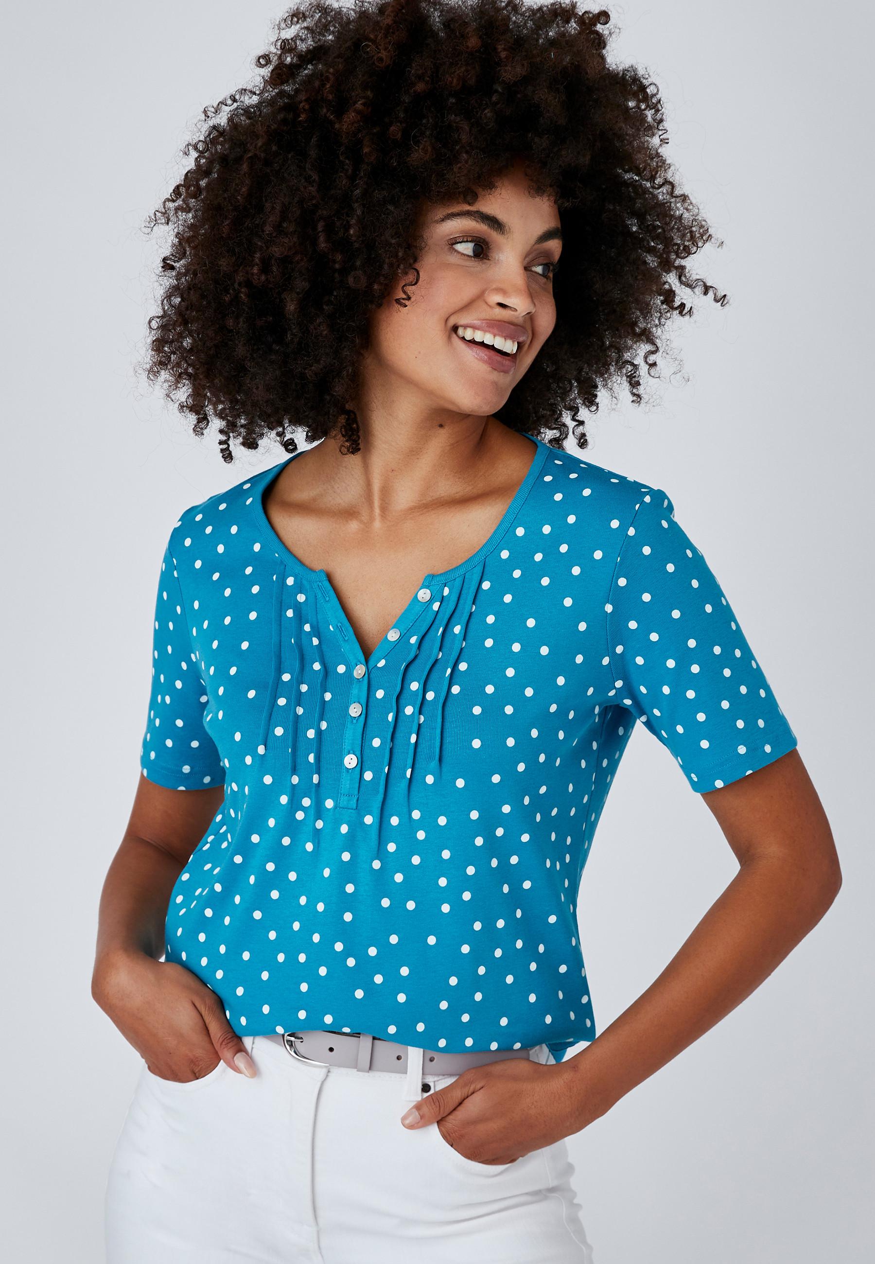 Feinripp-t-shirt Aus Reiner Baumwolle. Damen Blau 34/36 von Damart