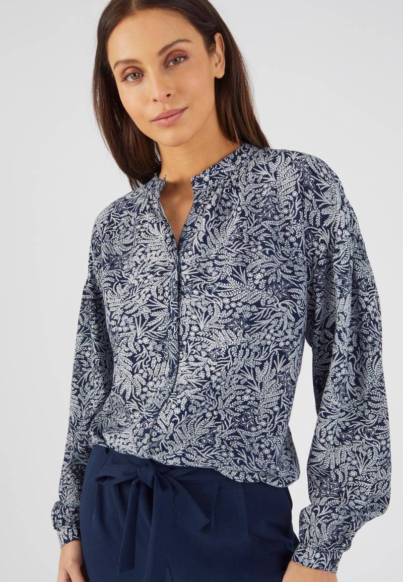 Fließende Bluse Mit Blättermuster Damen Blau 36 von Damart