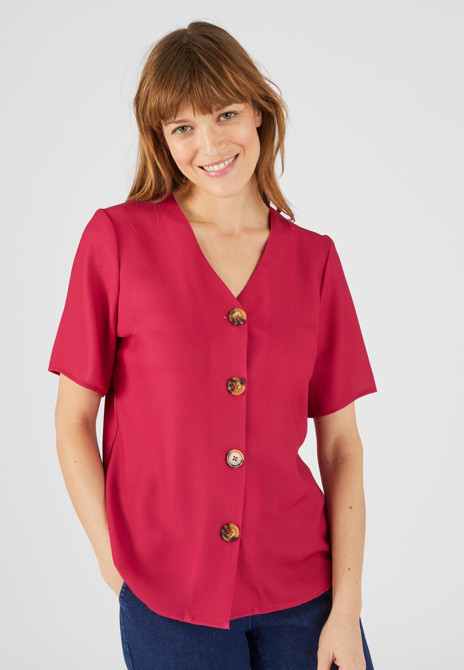 Fliessende Crêpe-bluse. Damen Rot 38 von Damart