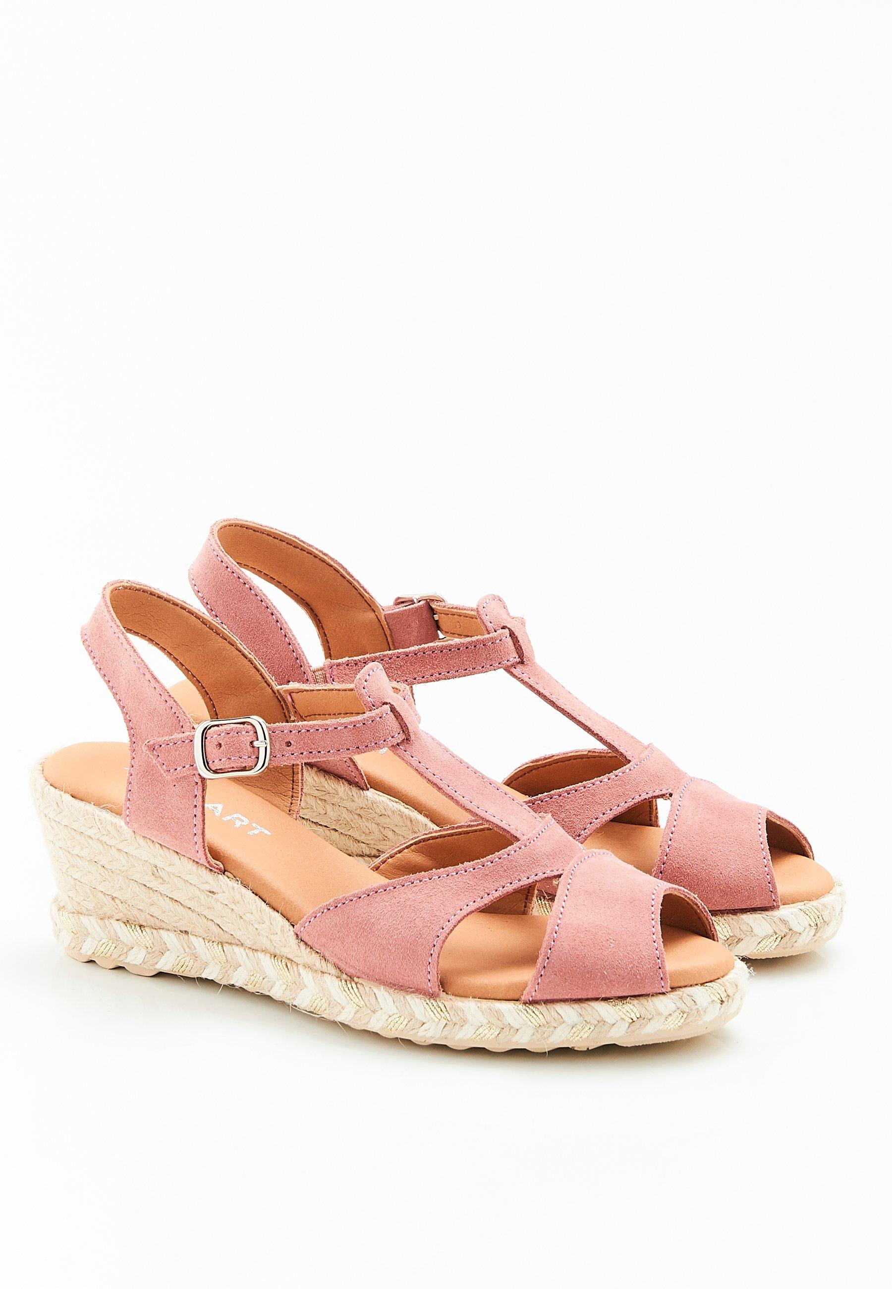 Geflochtene Sandalen Mit Keilabsatz. Damen Rosa 36 von Damart