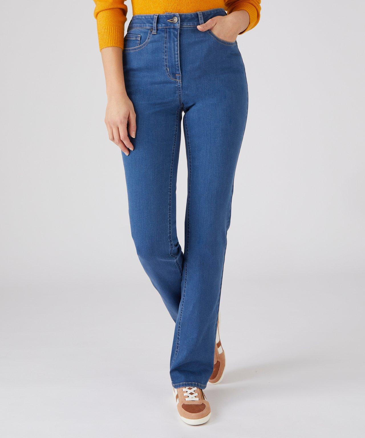 Gerade Geschnittene Jeans, 2 Körpergrößen, Perfect Fit By . Damen Blau 36 von Damart