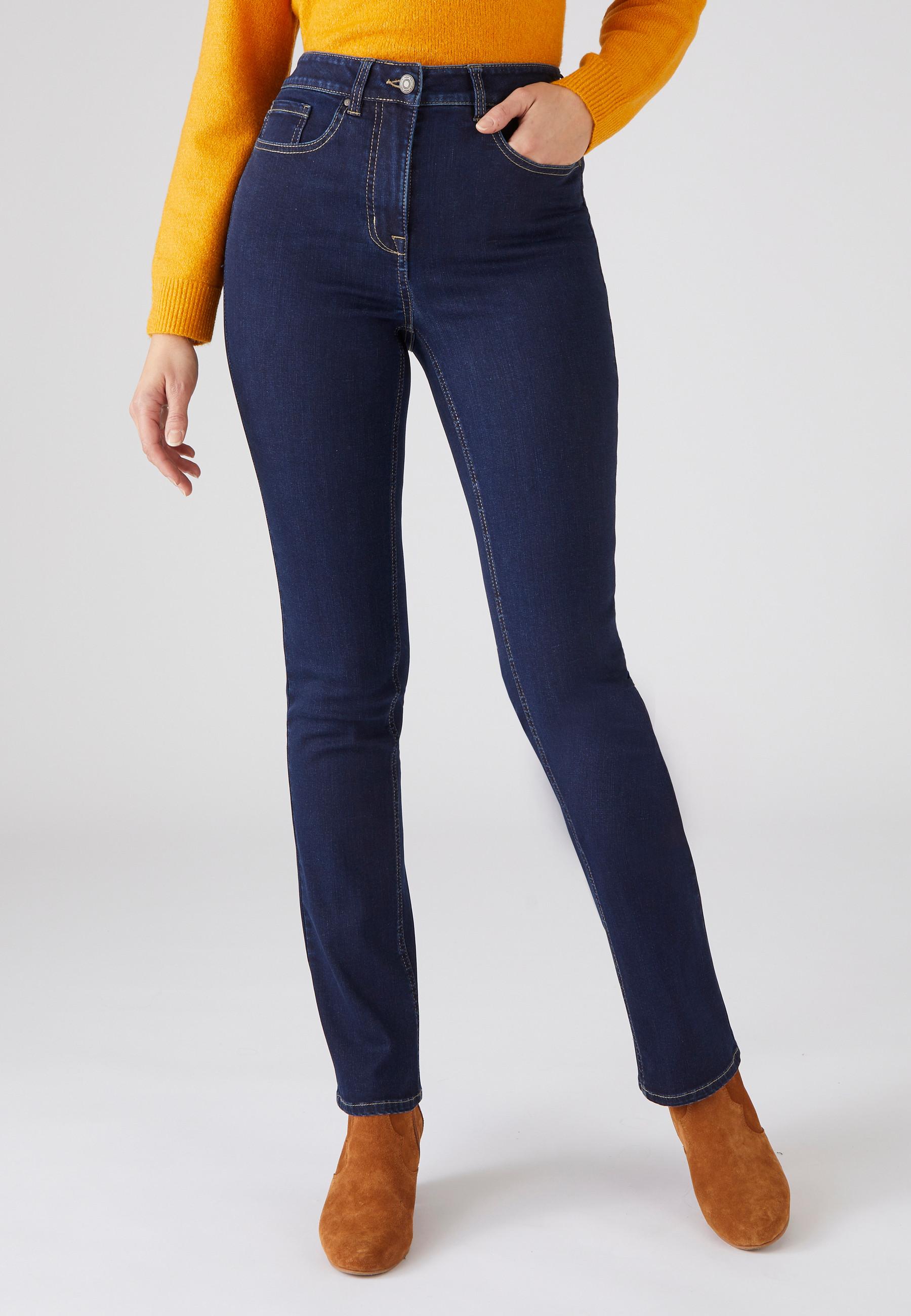 Gerade Geschnittene Jeans, 2 Körpergrößen, Perfect Fit By . Damen Nachtblau 38 von Damart