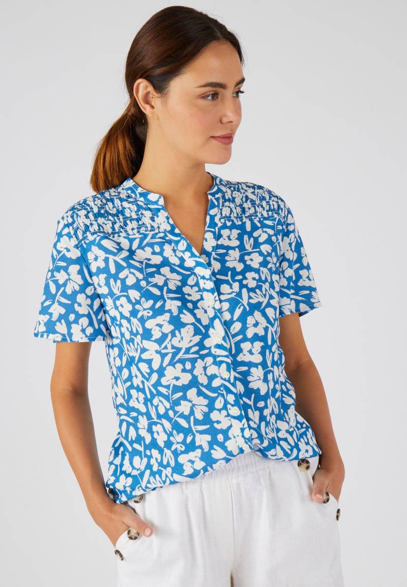 Gesmokte Bluse, Climatyl. Damen Blau 36 von Damart