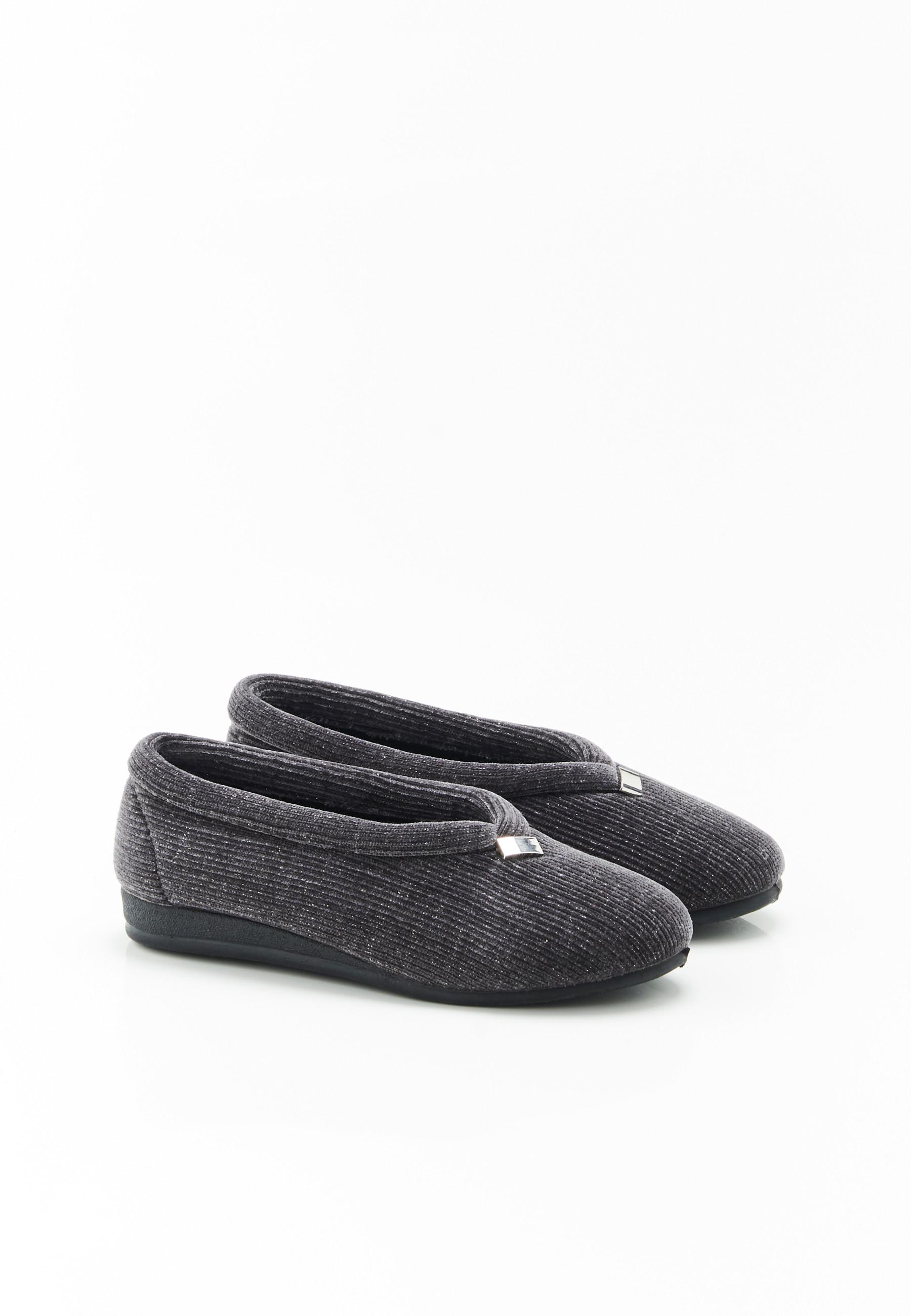 Hausballerinas Aus Feinem Cordsamt Damen Grau 38 von Damart