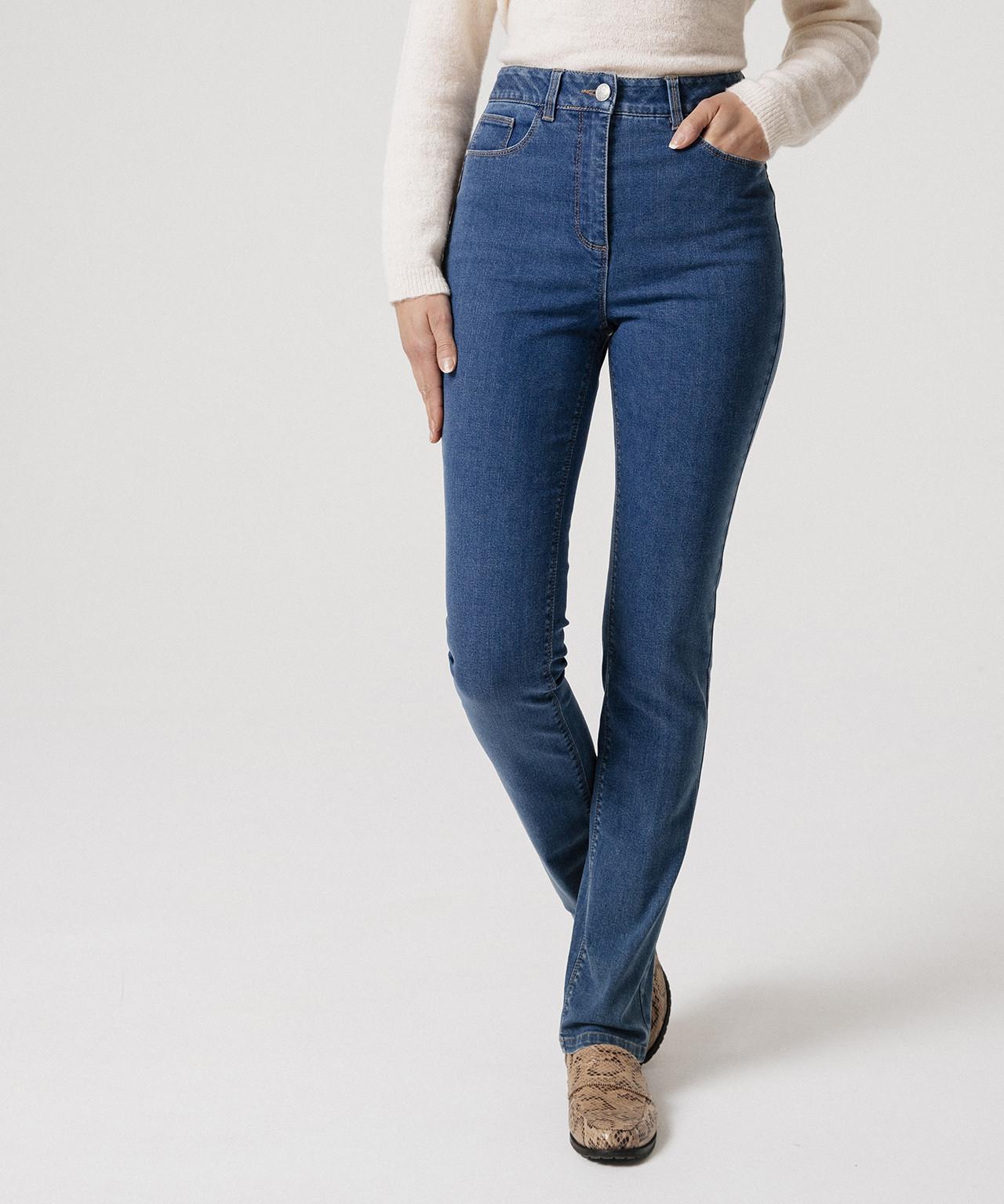 Jeans Mit Hoher Taille, Perfect Fit By , 2 Längen. Damen Blau 40 von Damart