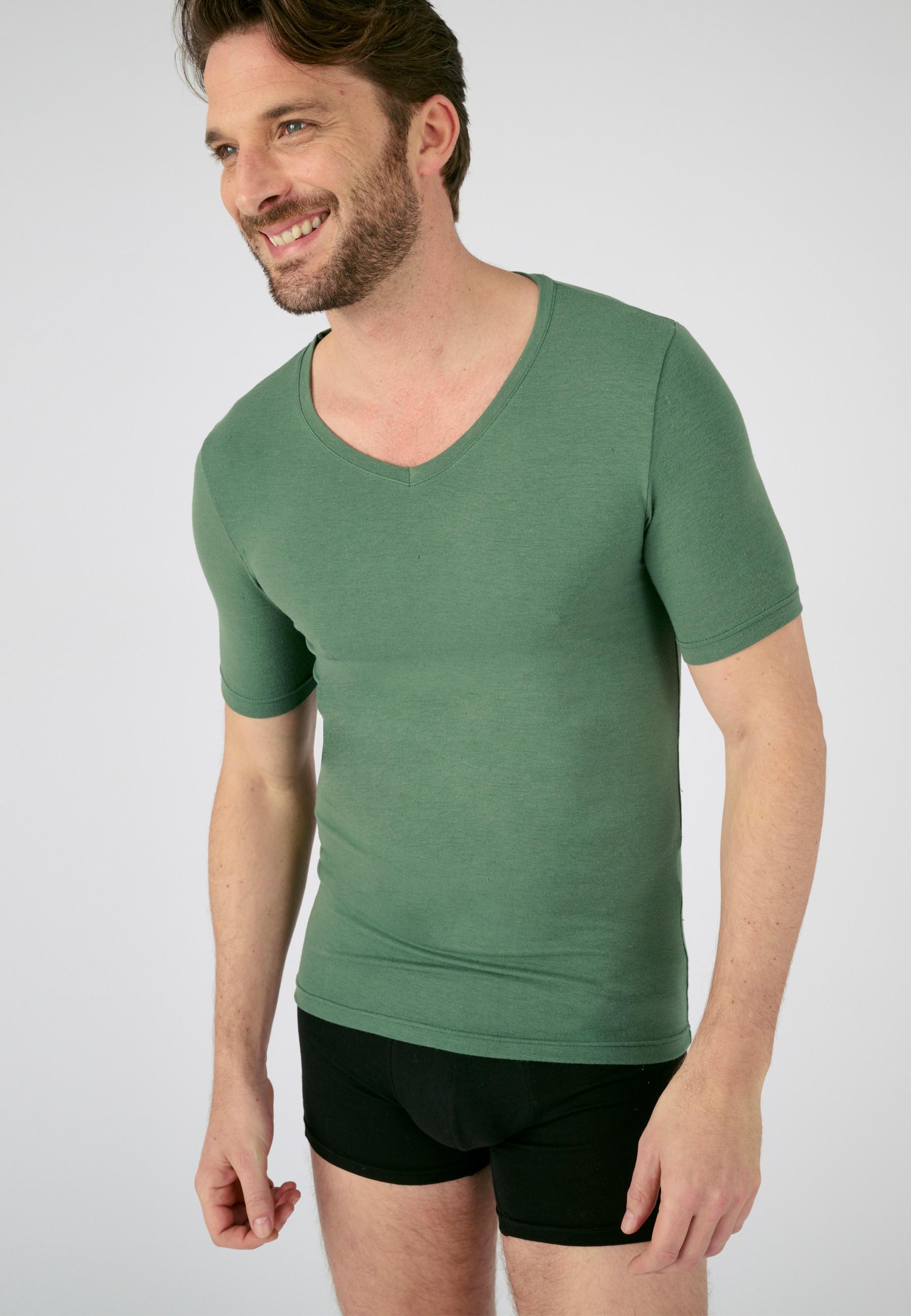 Jersey-t-shirt Aus Thermolactyl Sensitive, Wärmegrad Soft 2. Herren Grün L von Damart