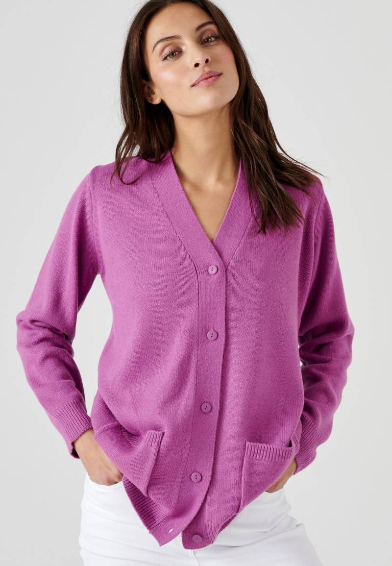 Klassische Strickjacke Aus Schmiegsamem Jerseystrick. Damen Violett 46-48 von Damart