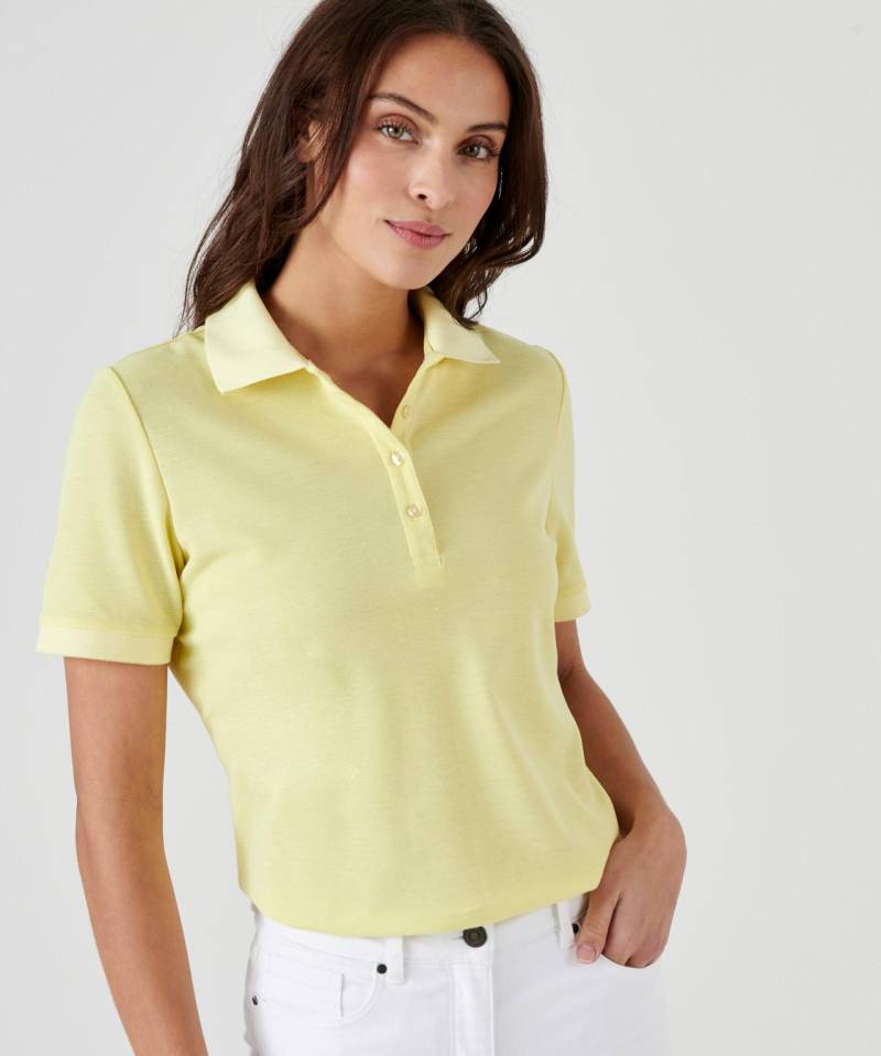 Kurzärmeliges Poloshirt, Steppmasche. Damen Gelb 50 von Damart