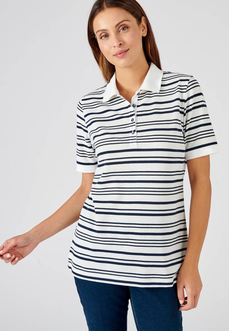 Kurzärmeliges Poloshirt, Steppmasche. Damen Weiss 34/36 von Damart