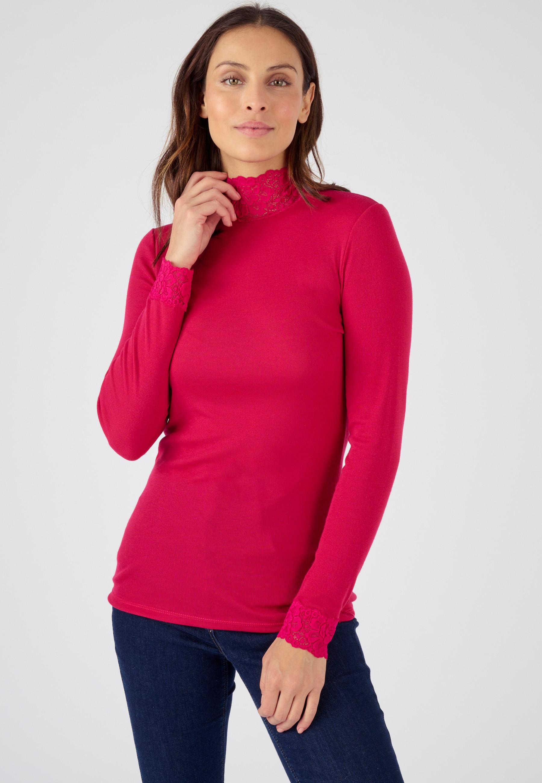 Langärmeliges Shirt Aus Thermolactyl-feinripp. Damen Rot 34/36 von Damart