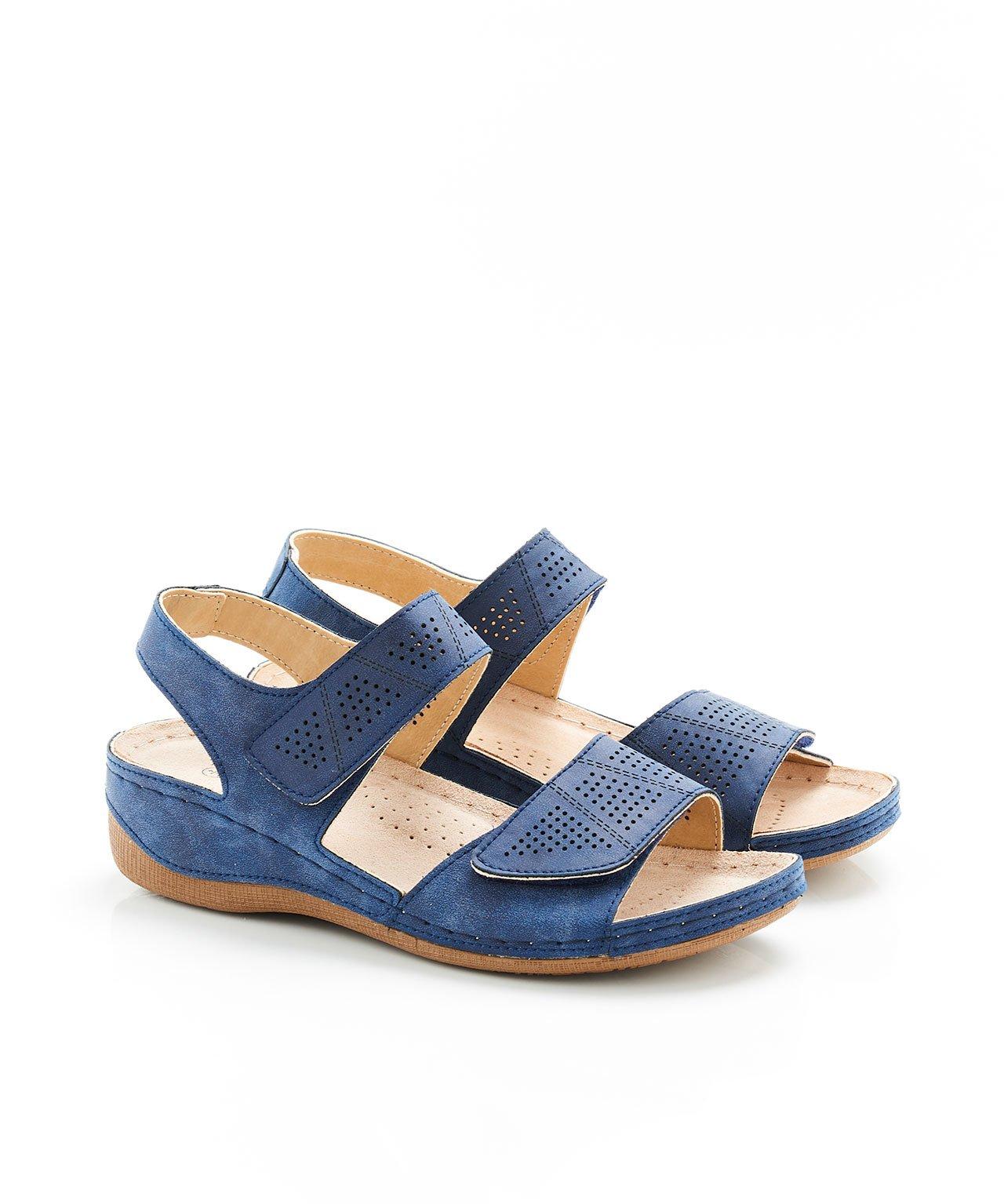 Leichte Sandale, Komplette Öffnung, Piedical®. Damen Blau 37 von Damart