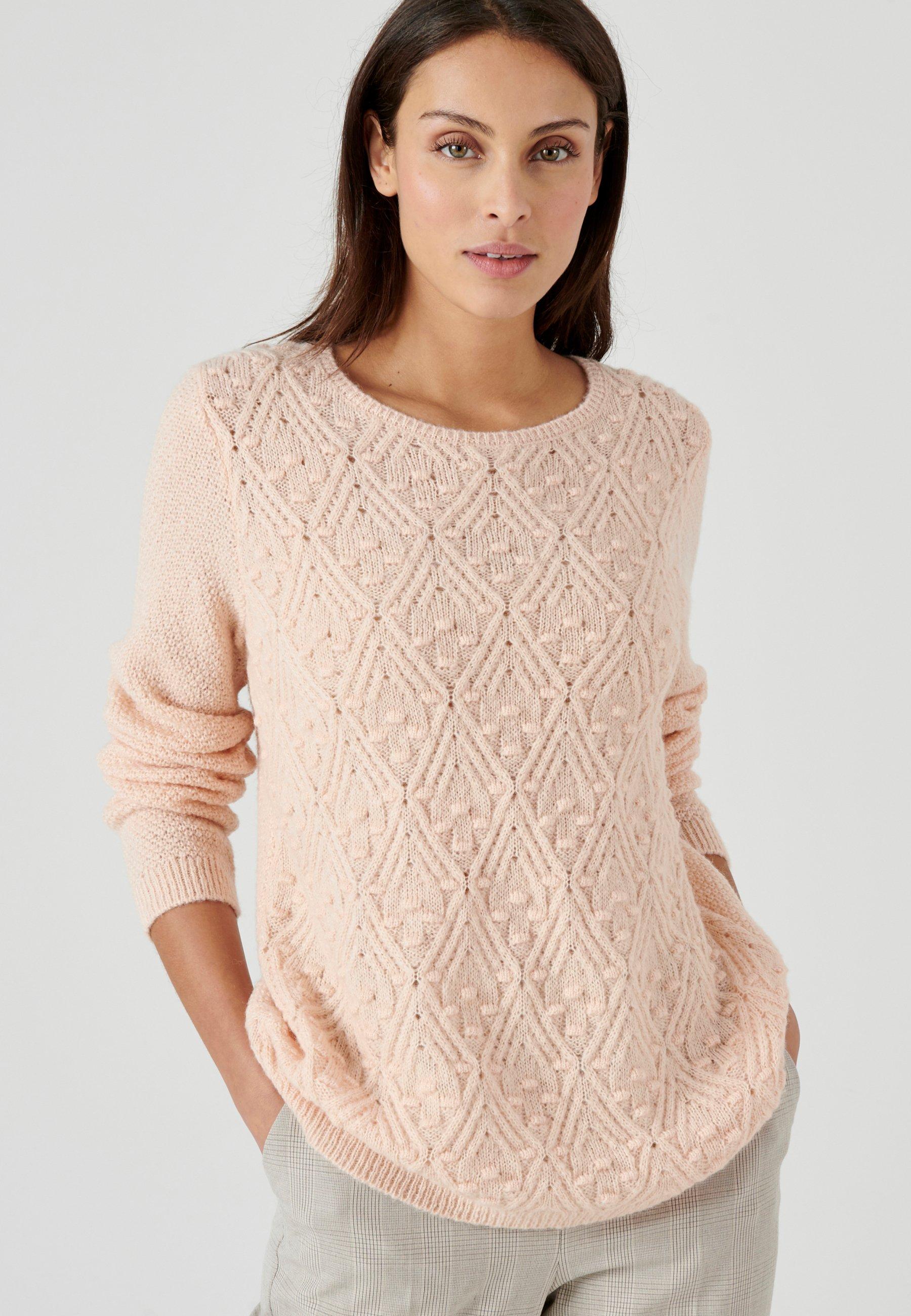 Musterstrick-pullover 55 % Acryl, 30 % Polyamid, 15 % Wolle. Damen Rosa 46/48 von Damart